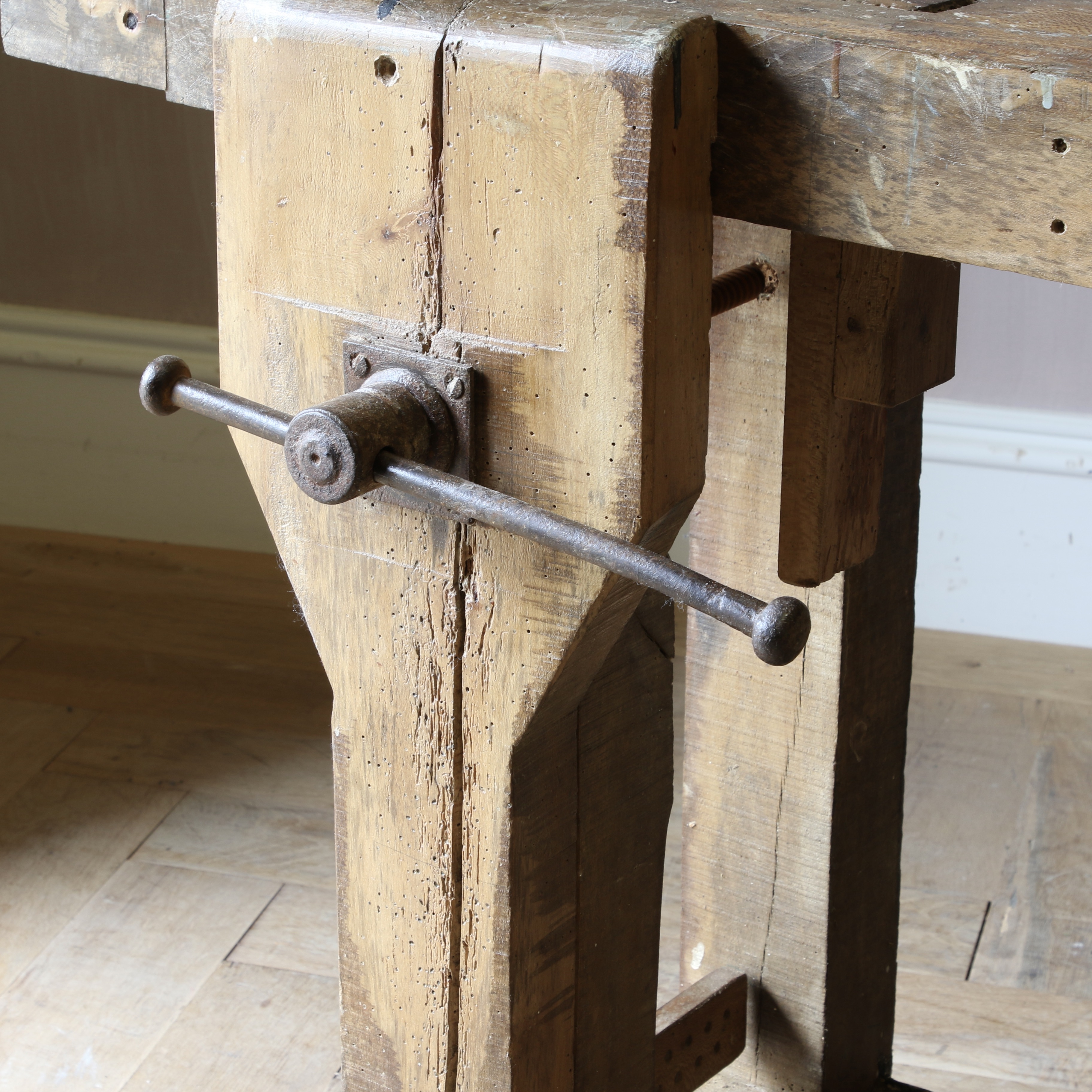 19th-Century Oak Workbench